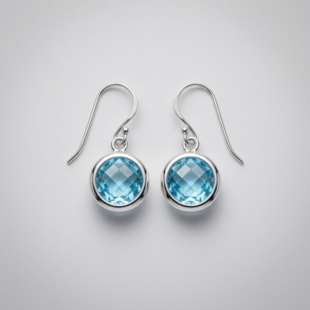Aqua Glass Drop Earrings