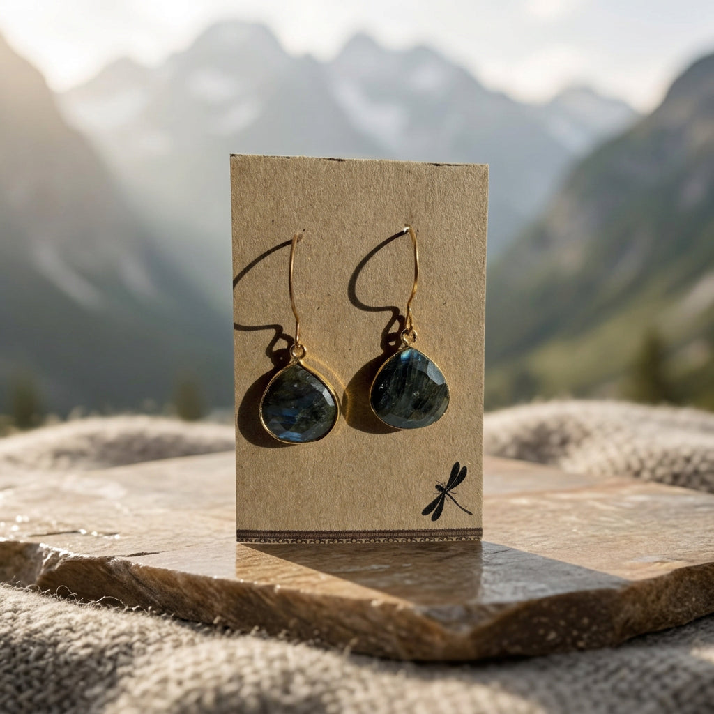 Labradorite Teardrop Earrings