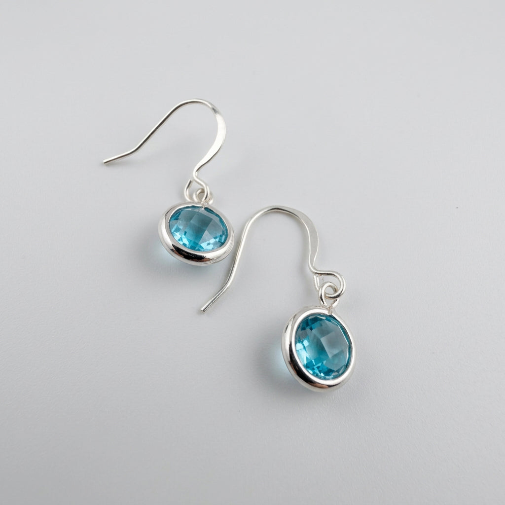 Aqua Glass Drop Earrings