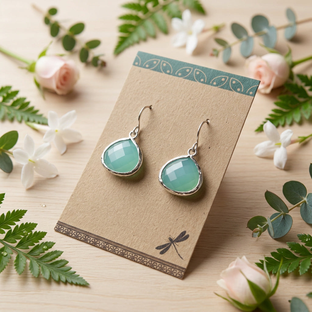 Aqua Teardrop Earrings