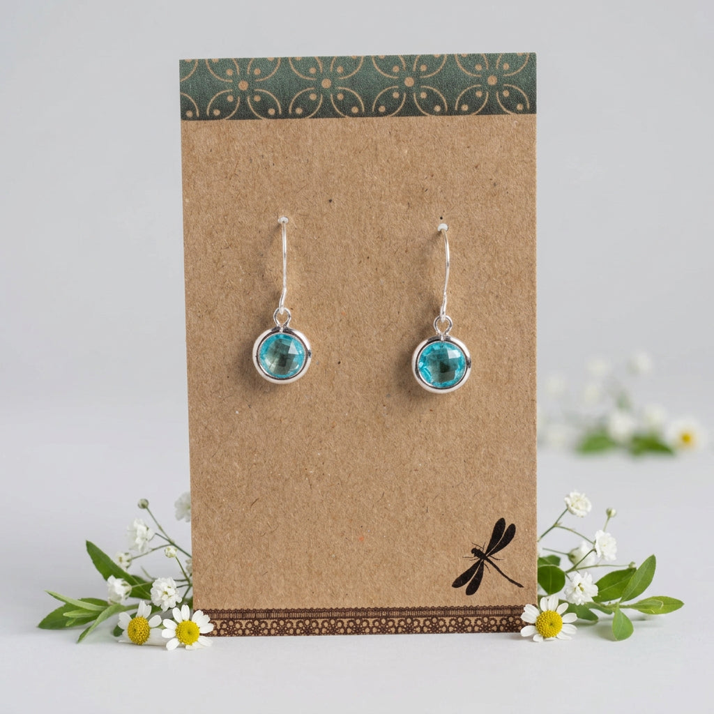 Aqua Glass Drop Earrings
