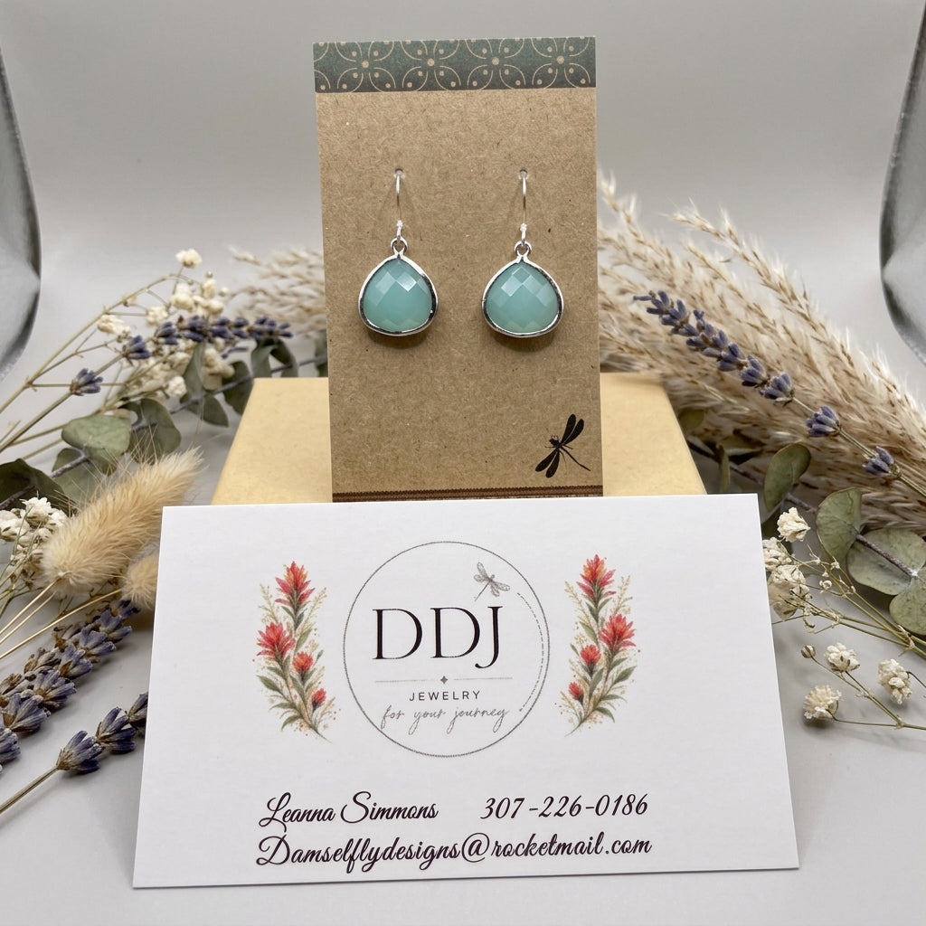 Aqua Teardrop Earrings