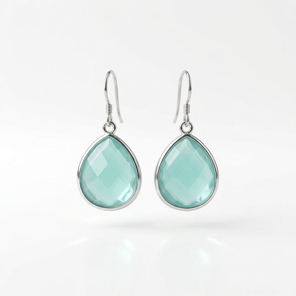 Aqua Teardrop Earrings