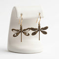 Gold-Plated Dragonfly Drop Earrings