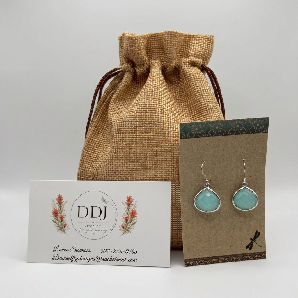 Aqua Teardrop Earrings