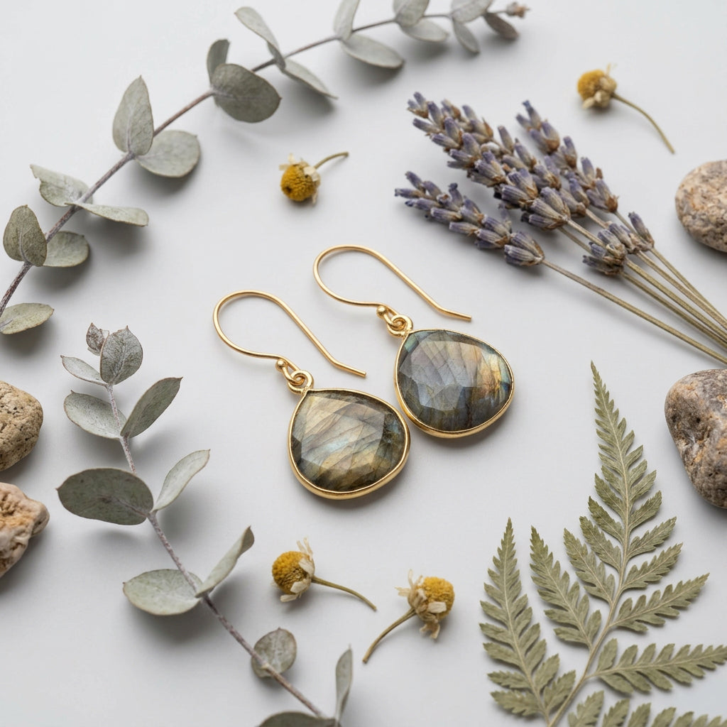 Labradorite Teardrop Earrings