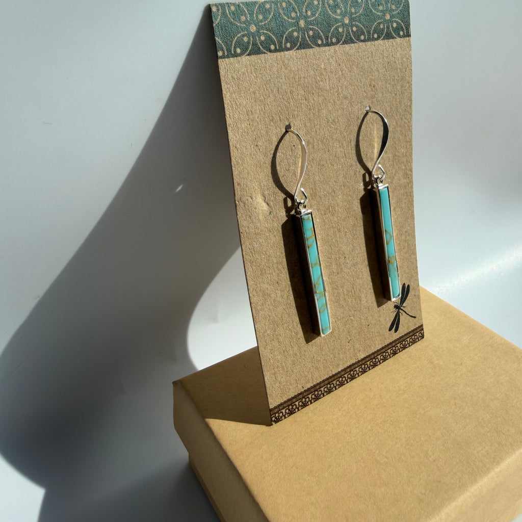 Turquoise Bar Drop Earrings