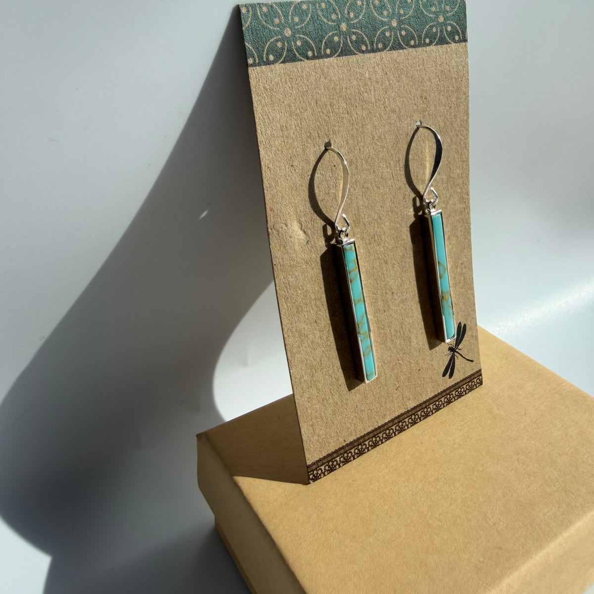 Turquoise Bar Drop Earrings
