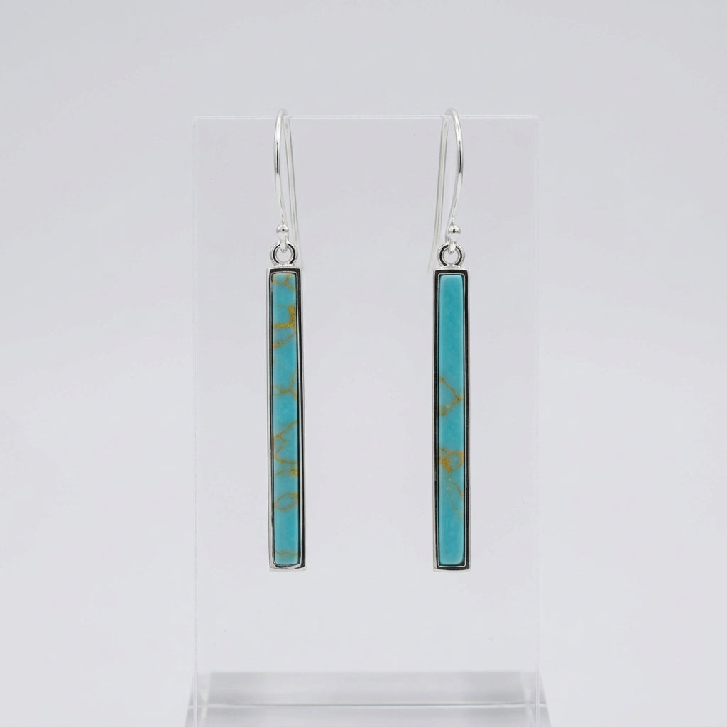 Turquoise Bar Drop Earrings