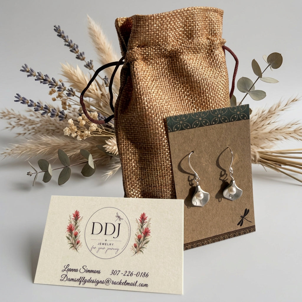 Calla Lily Earrings with Swarovski Pearl