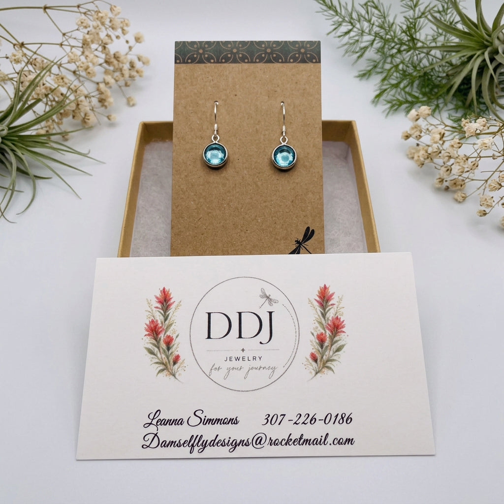 Aqua Glass Drop Earrings