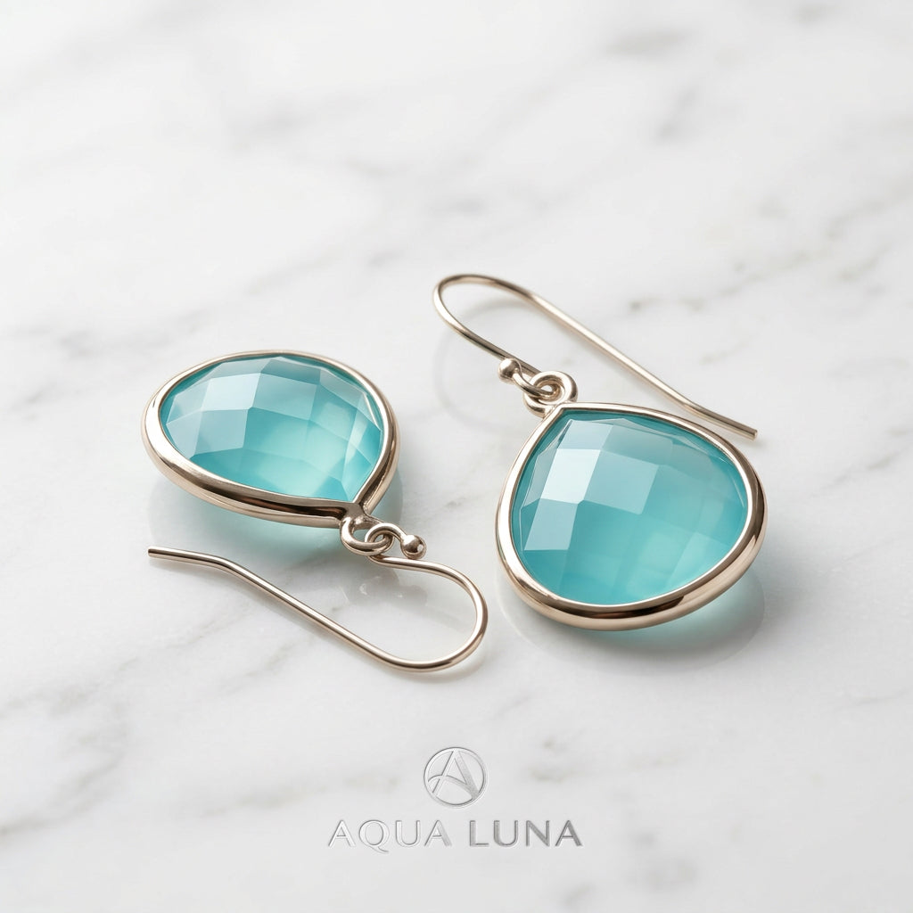 Aqua Teardrop Earrings