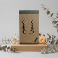 Blue Chalcedony Crescent Moon Drop Earrings