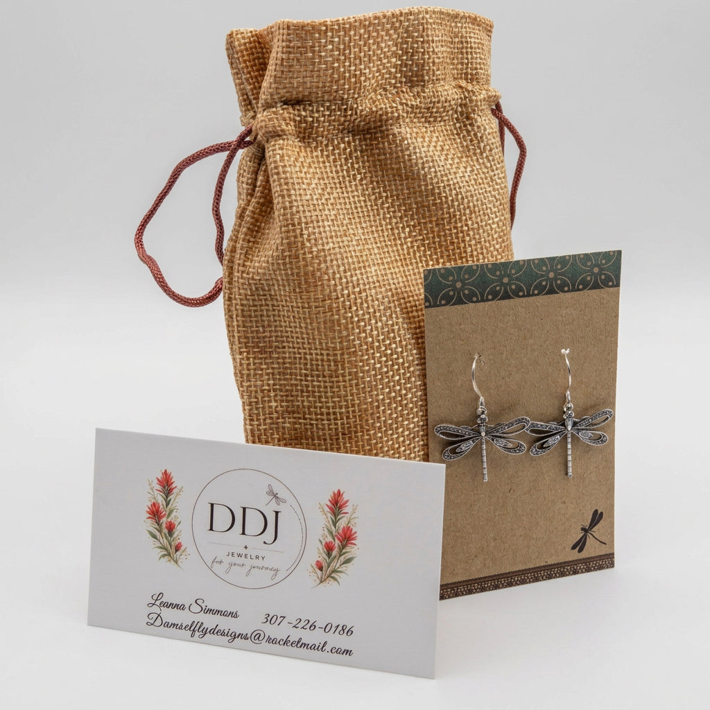 Silver-Plated Dragonfly Charm Earrings