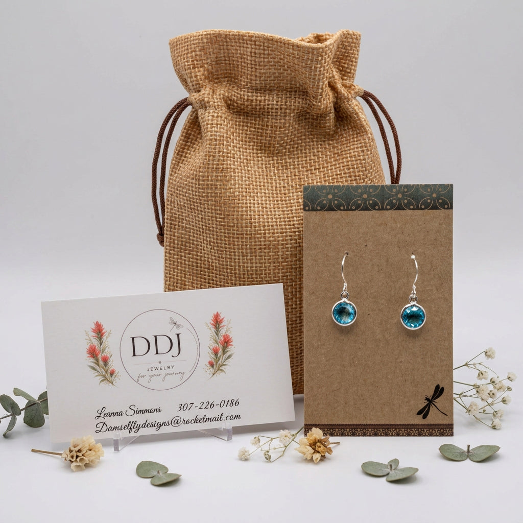 Aqua Glass Drop Earrings