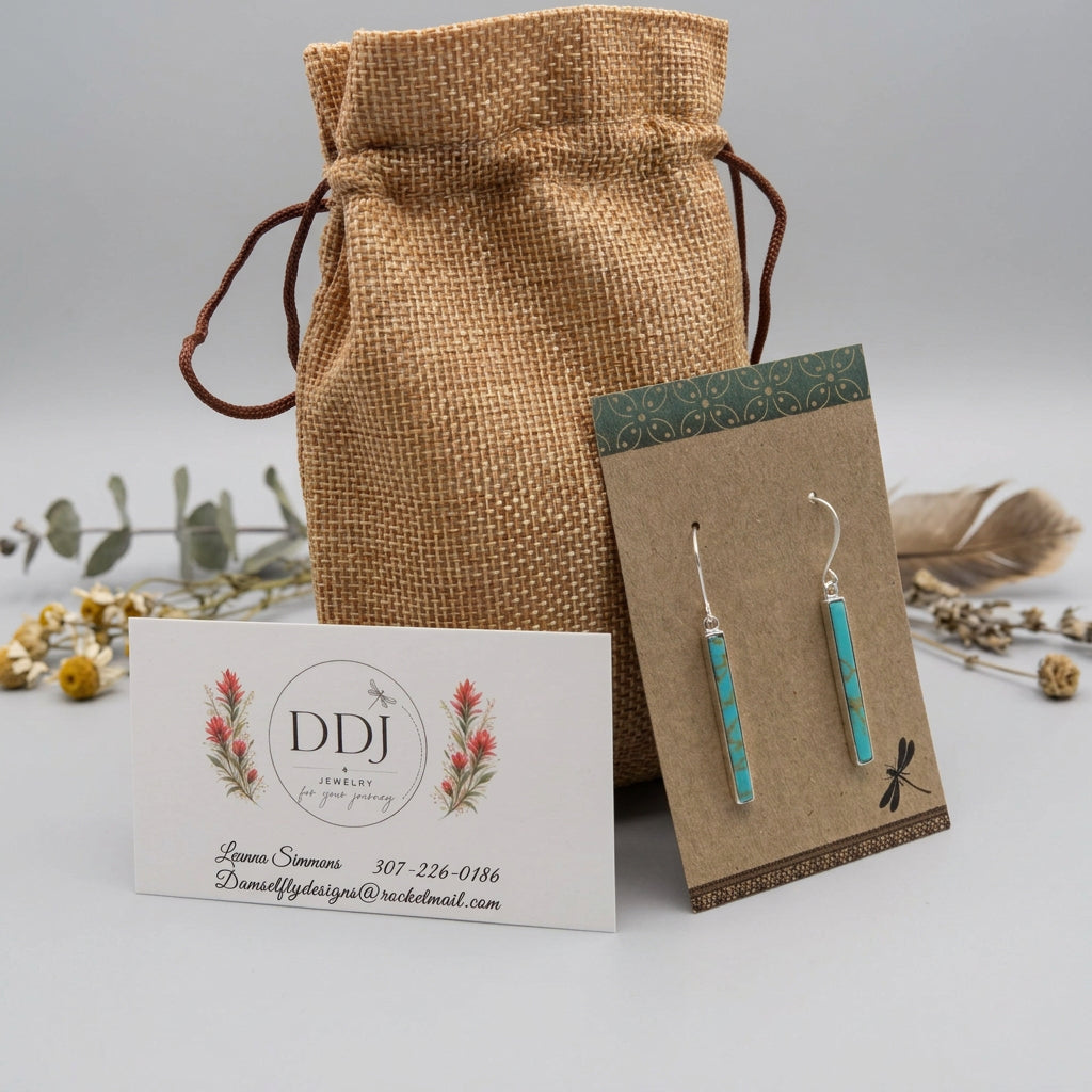 Turquoise Bar Drop Earrings