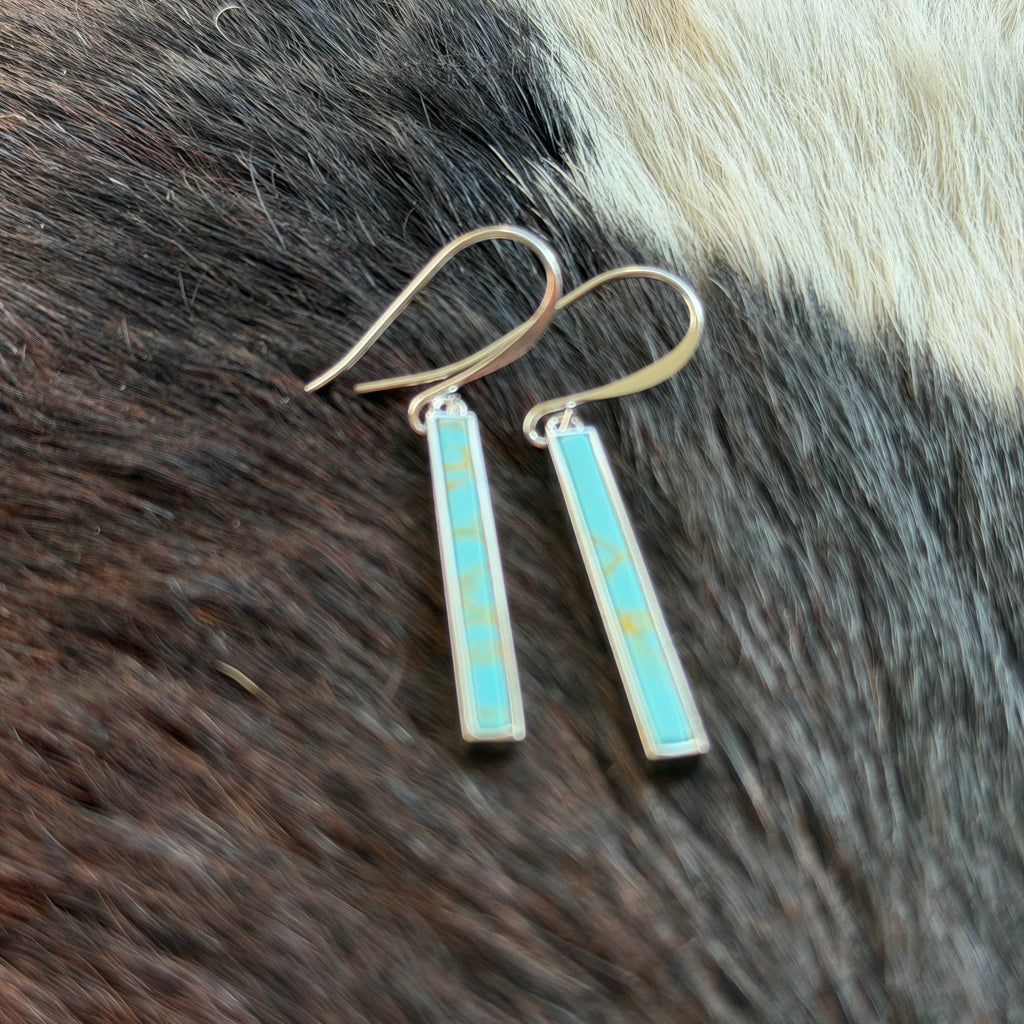 Turquoise Bar Drop Earrings